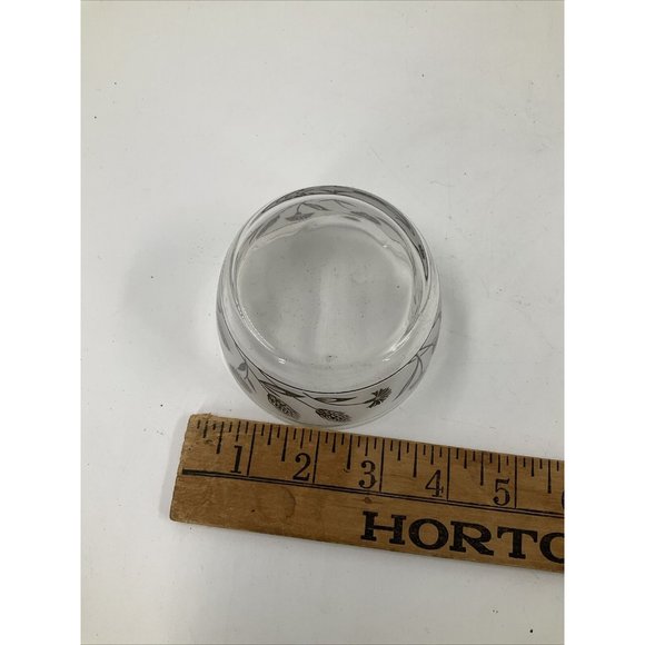 4 Libbey Silver Wheat Snack Fruit Bowls Set Vintage 3 1/2" Leaf Frosted Glass EU - Picture 5 of 8